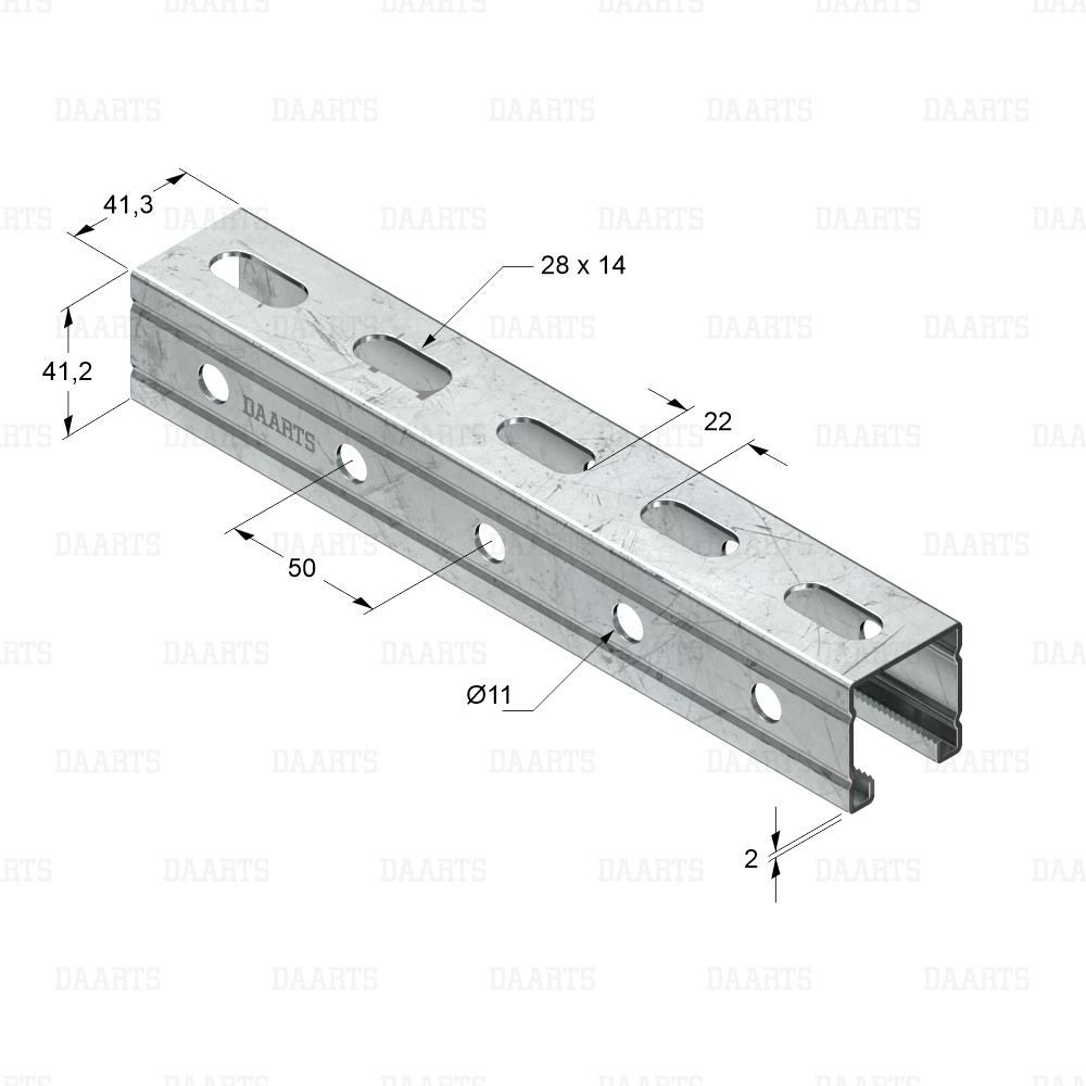 С размерами Профиль монтажный DAARTS DS MQL 41х41 (с боковой перфорацией).png