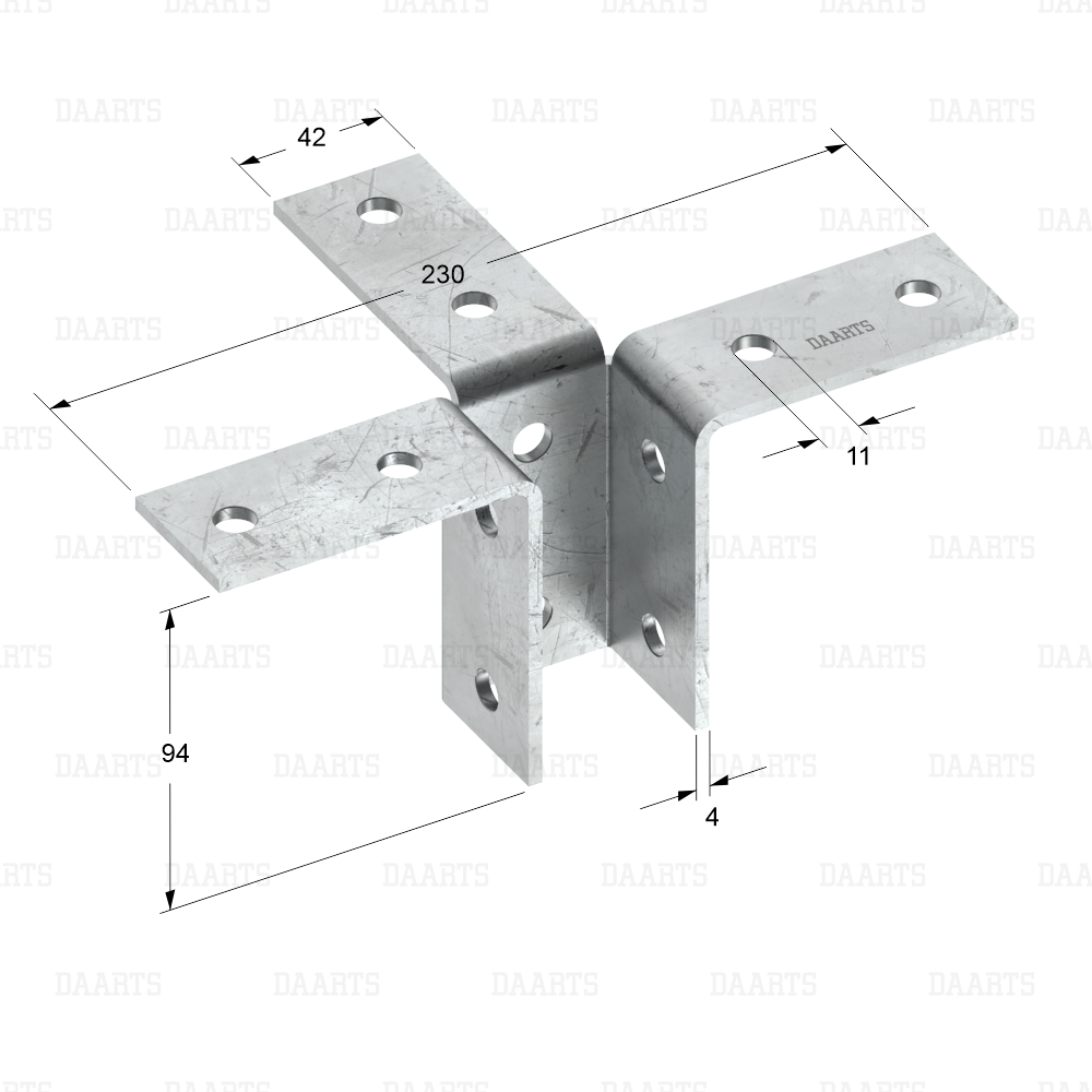 3D 连接件 DS MQL 230х94 тройной.png（尺寸图）
